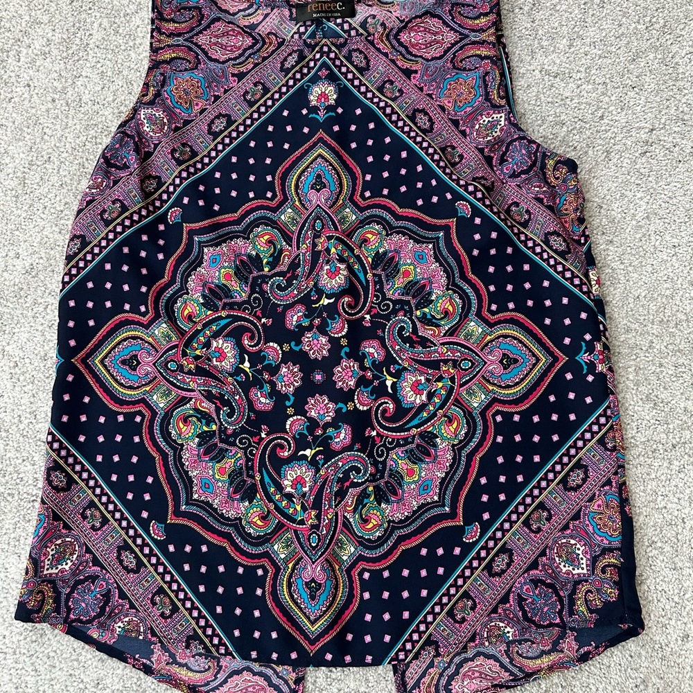Renee C. Women's Paisley Sleeveless Top - Multicolor